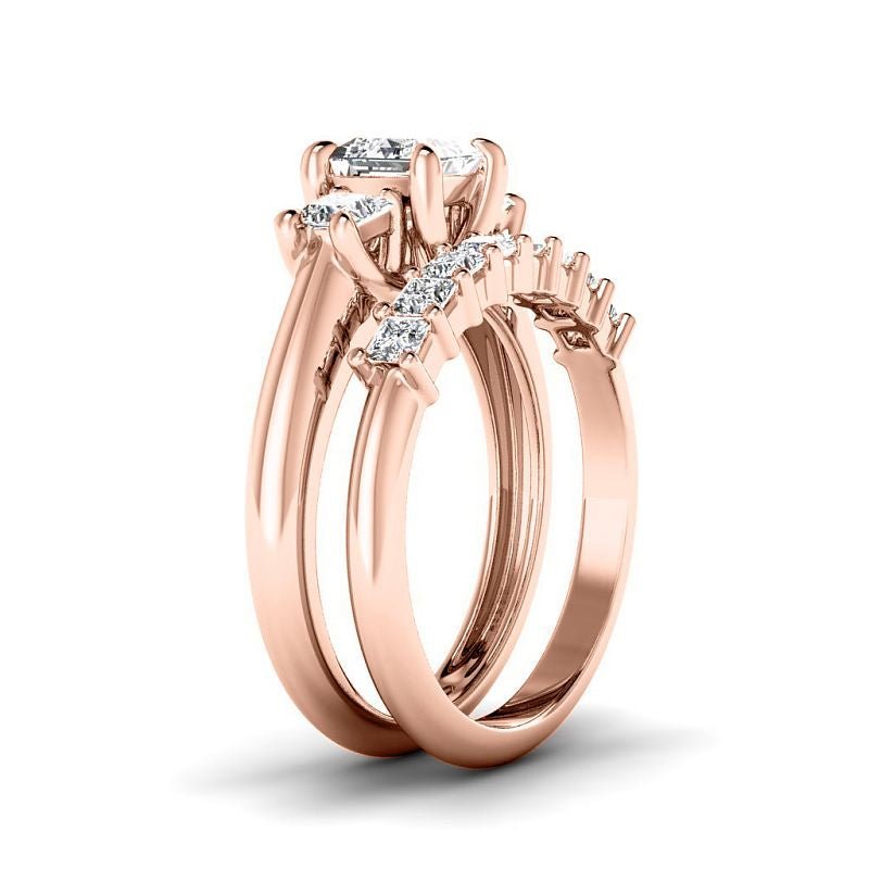 1.25 - 6.75 CT Princess Cut Diamonds - Bridal Set - Primestyle.com