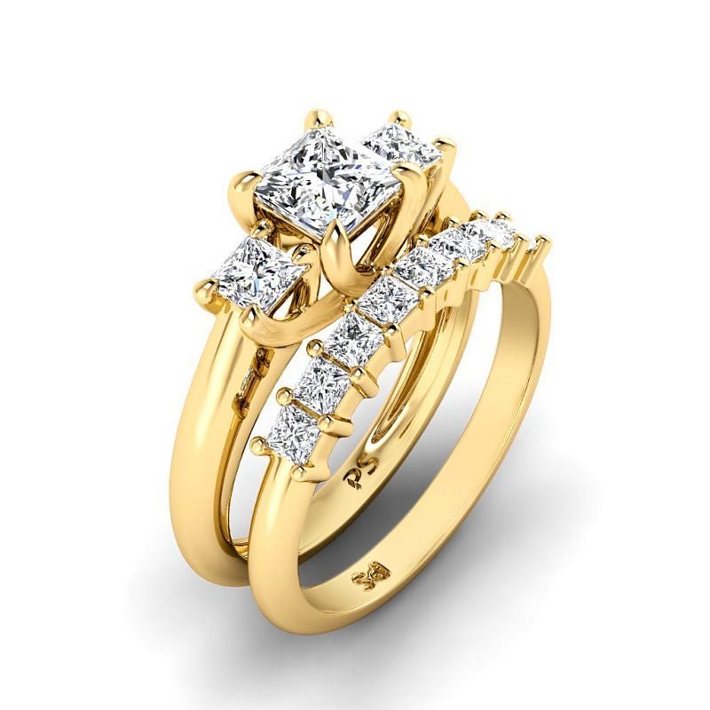 1.25-6.75 CT Princess Cut Diamonds - Bridal Set