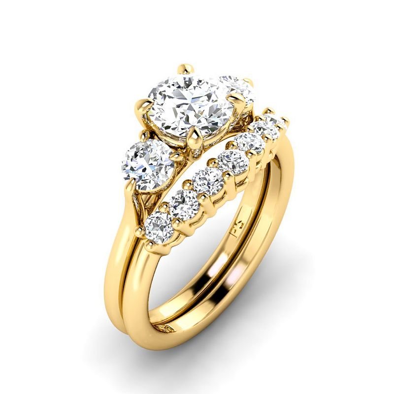 1.25 - 6.75 CT Round Cut Diamonds - Bridal Set - Primestyle.com