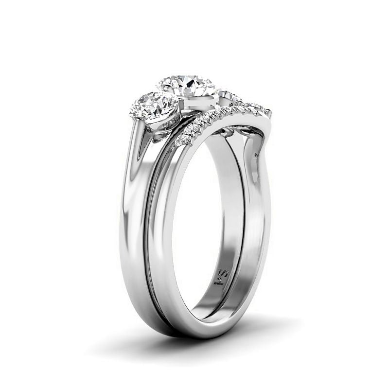 1.25 - 6.75 CT Round Cut Diamonds - Bridal Set - Primestyle.com