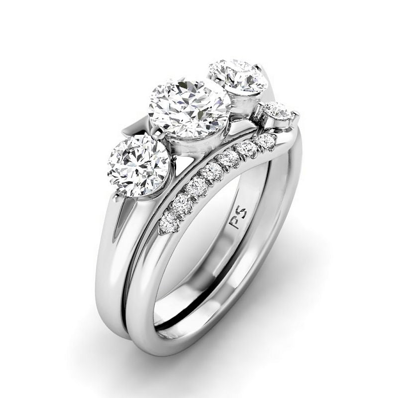 1.25 - 6.75 CT Round Cut Diamonds - Bridal Set - Primestyle.com