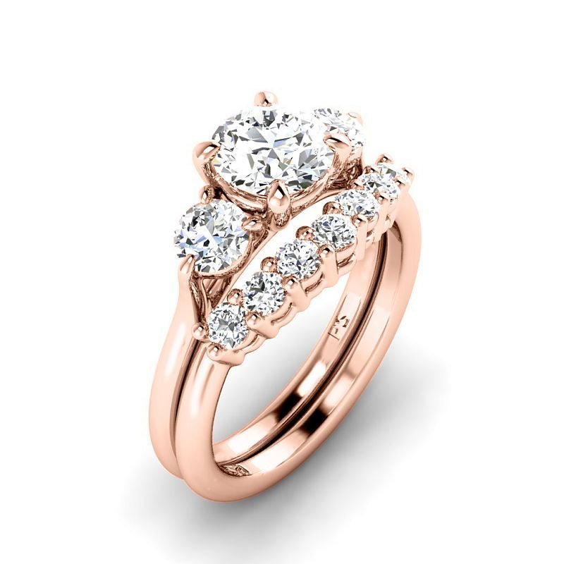 1.25 - 6.75 CT Round Cut Diamonds - Bridal Set - Primestyle.com