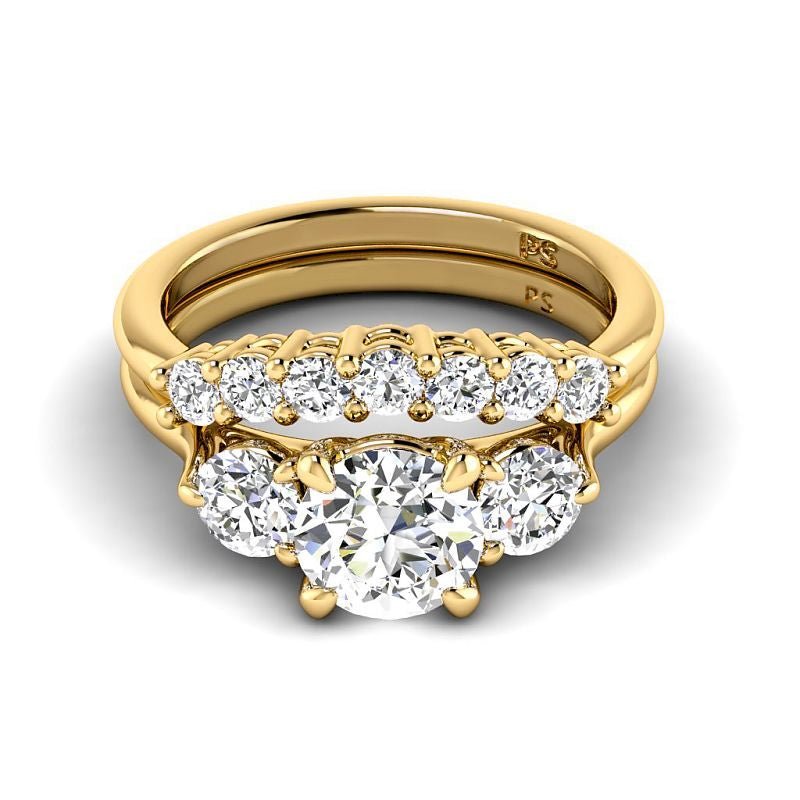 1.25 - 6.75 CT Round Cut Diamonds - Bridal Set - Primestyle.com