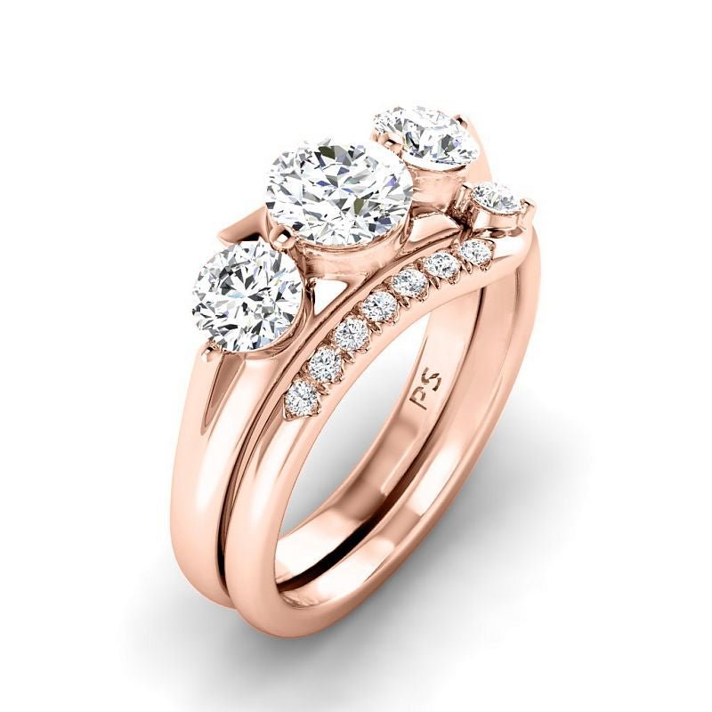 1.25-6.75 CT Round Cut Diamonds - Bridal Set