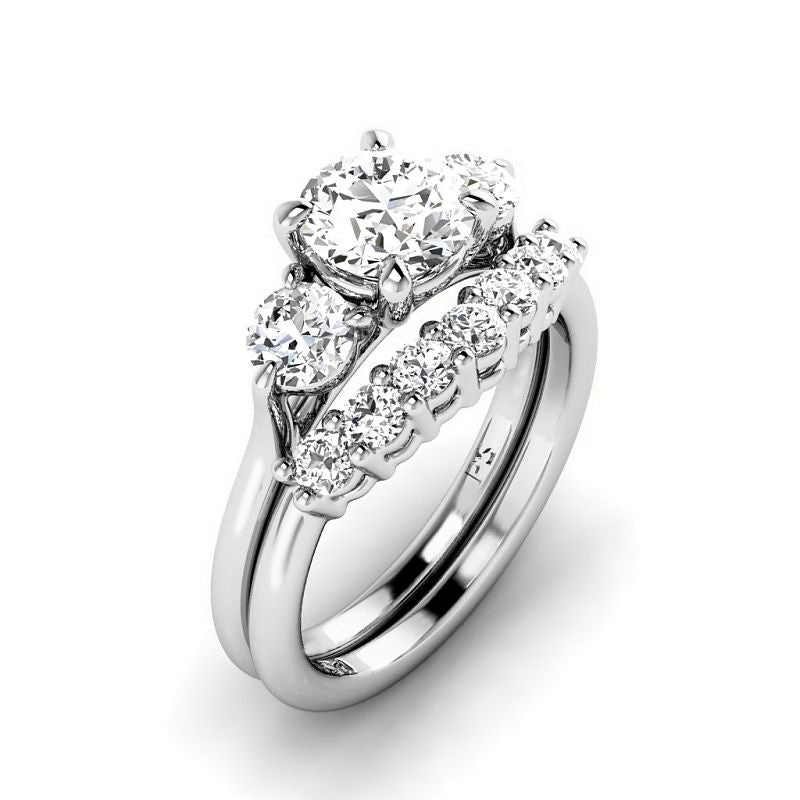 1.25-6.75 CT Round Cut Diamonds - Bridal Set