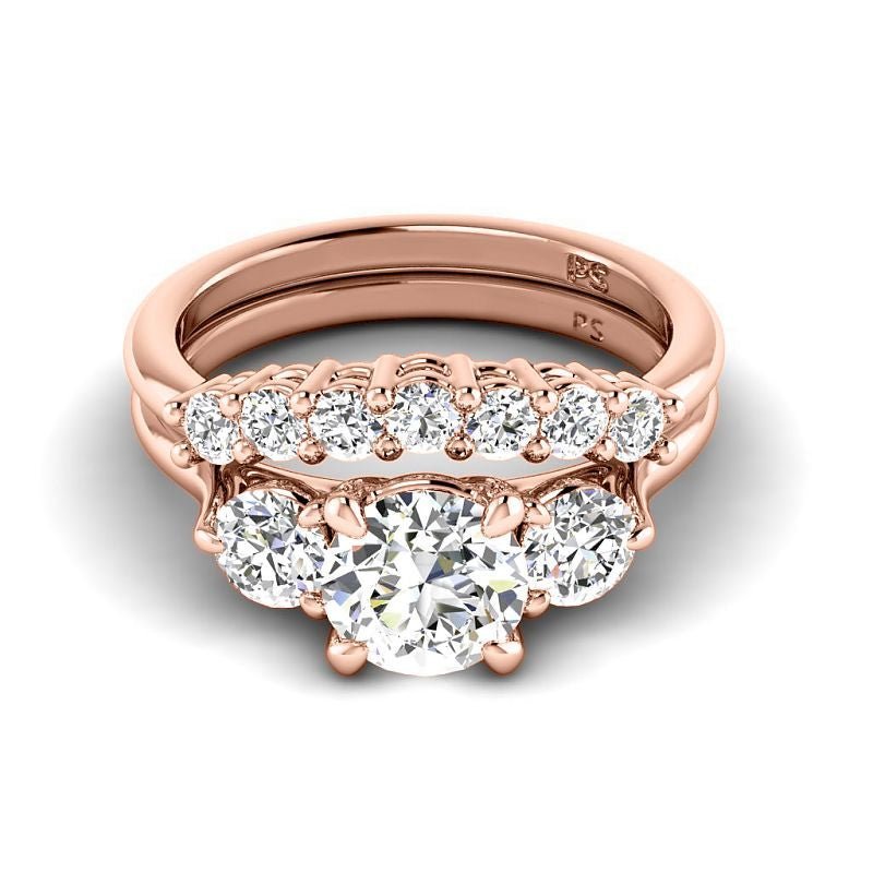 1.25 - 6.75 CT Round Cut Diamonds - Bridal Set - Primestyle.com