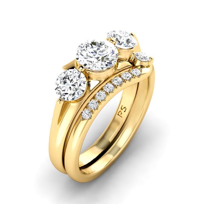 1.25-6.75 CT Round Cut Diamonds - Bridal Set