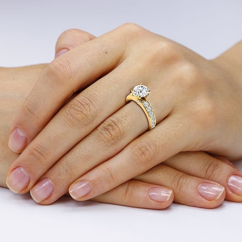 1.25-6.75 CT Round Cut Diamonds - Engagement Ring