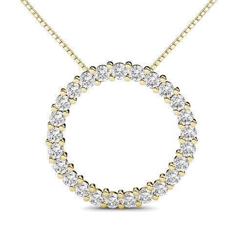 1.25 CT Round Cut Diamonds - Diamond Pendant - Primestyle.com