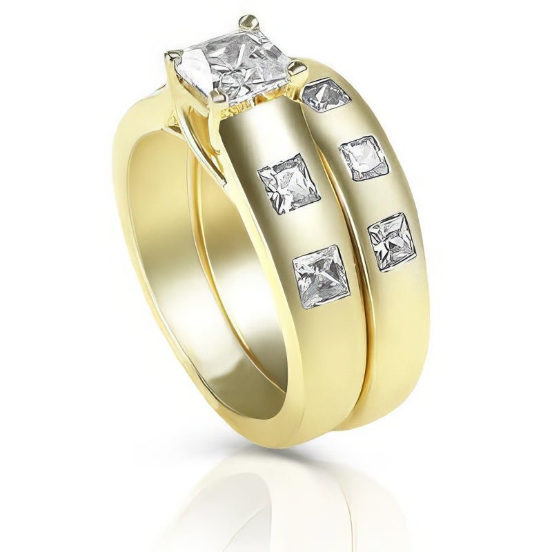 1.30-2.45 CT Princess Cut Natural Diamonds - Bridal Set