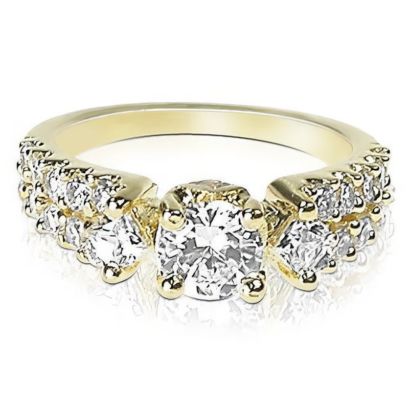 1.30-2.45 CT Princess & Round Cut Natural Diamonds - Engagement Ring