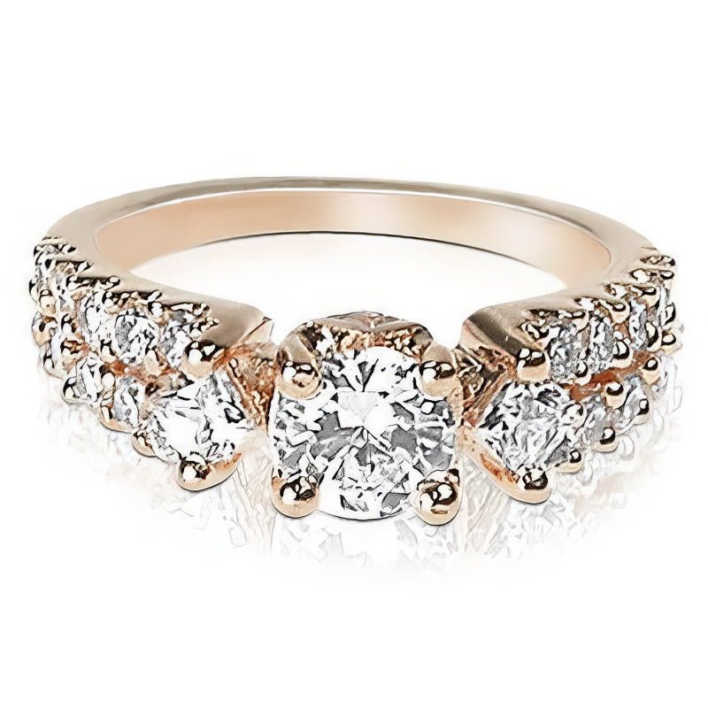 1.30-2.45 CT Princess & Round Cut Natural Diamonds - Engagement Ring