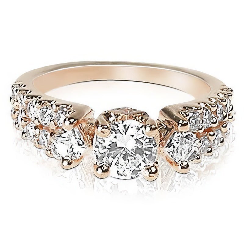 1.30 - 2.45 CT Princess & Round Cut Natural Diamonds - Engagement Ring - Primestyle.com