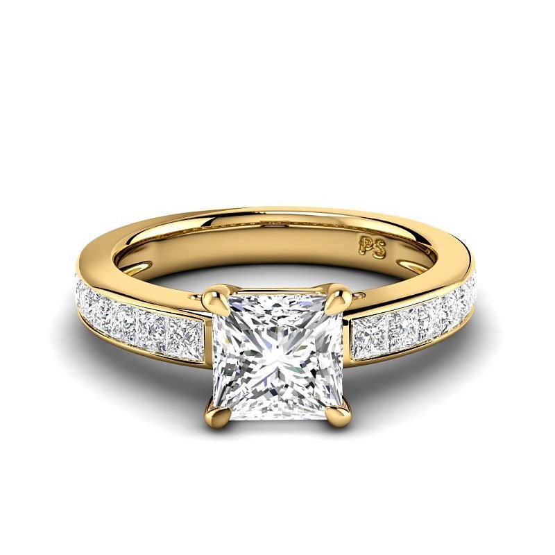 1.30-3.80 CT Princess Cut Lab Grown Diamonds - Engagement Ring