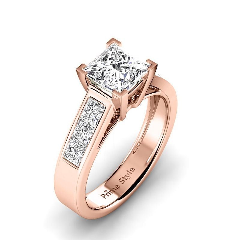 1.30-6.80 CT Princess Cut Diamonds - Engagement Ring