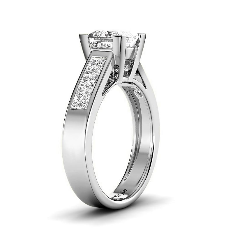 1.30-6.80 CT Princess Cut Diamonds - Engagement Ring