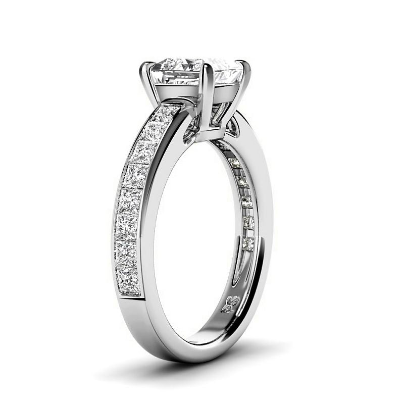 1.30-3.80 CT Princess Cut Lab Grown Diamonds - Engagement Ring