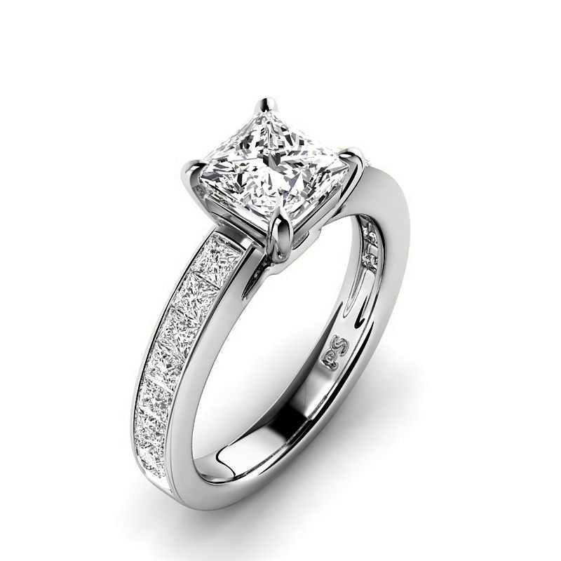 1.30-3.80 CT Princess Cut Lab Grown Diamonds - Engagement Ring