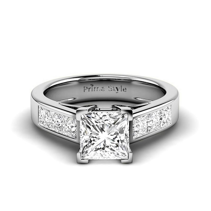 1.30-6.80 CT Princess Cut Diamonds - Engagement Ring