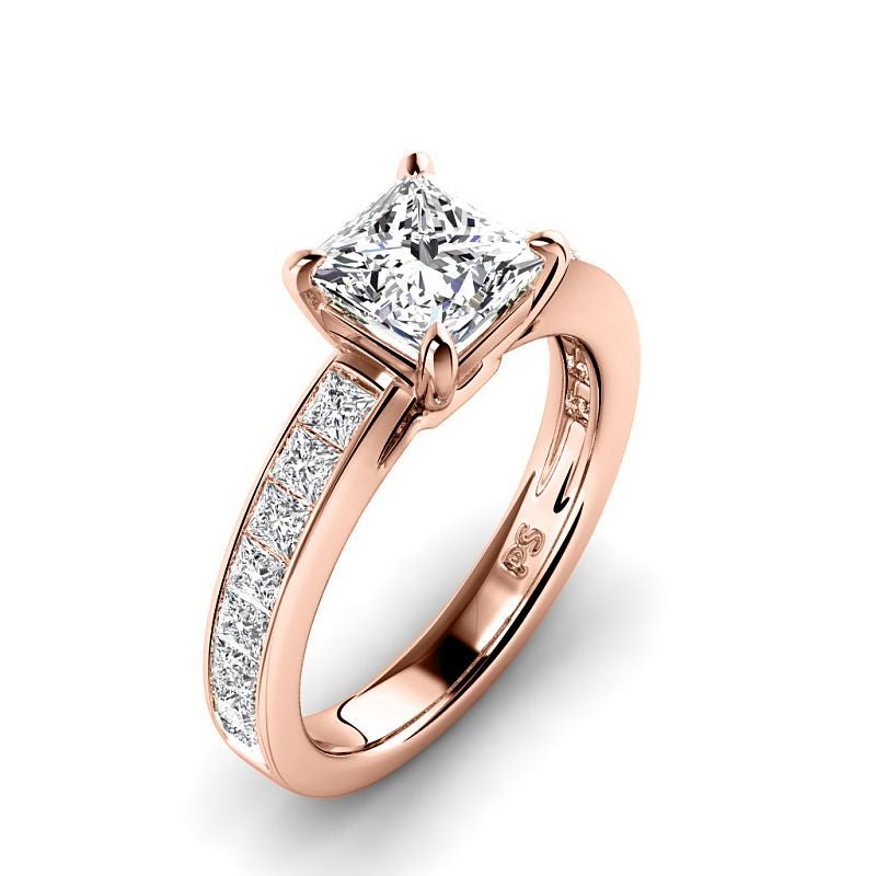 1.30-3.80 CT Princess Cut Lab Grown Diamonds - Engagement Ring