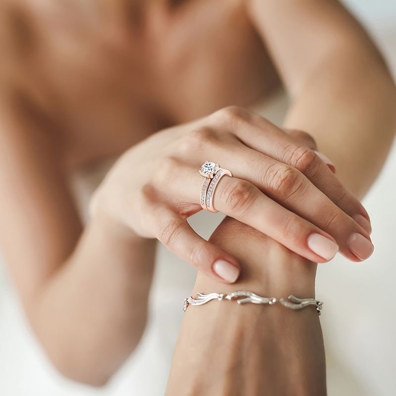 1.30 - 6.80 CT Princess & Round Cut Diamonds - Bridal Set - Primestyle.com