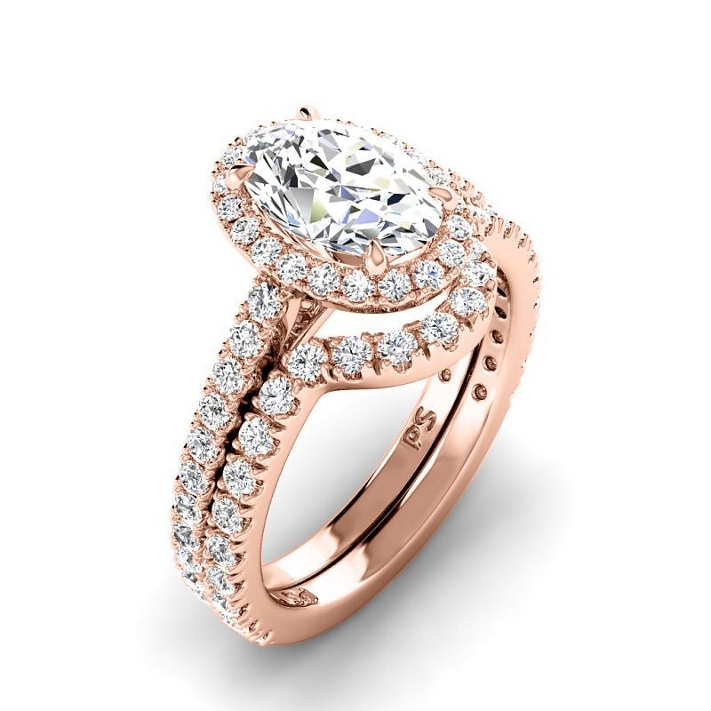 1.30-3.80 CT Round & Oval Cut Lab Grown Diamonds - Bridal Set - Primestyle.com
