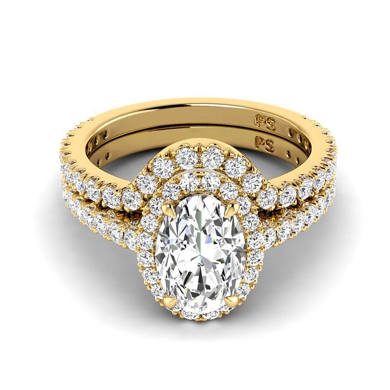 1.30-3.80 CT Round & Oval Cut Lab Grown Diamonds - Bridal Set - Primestyle.com
