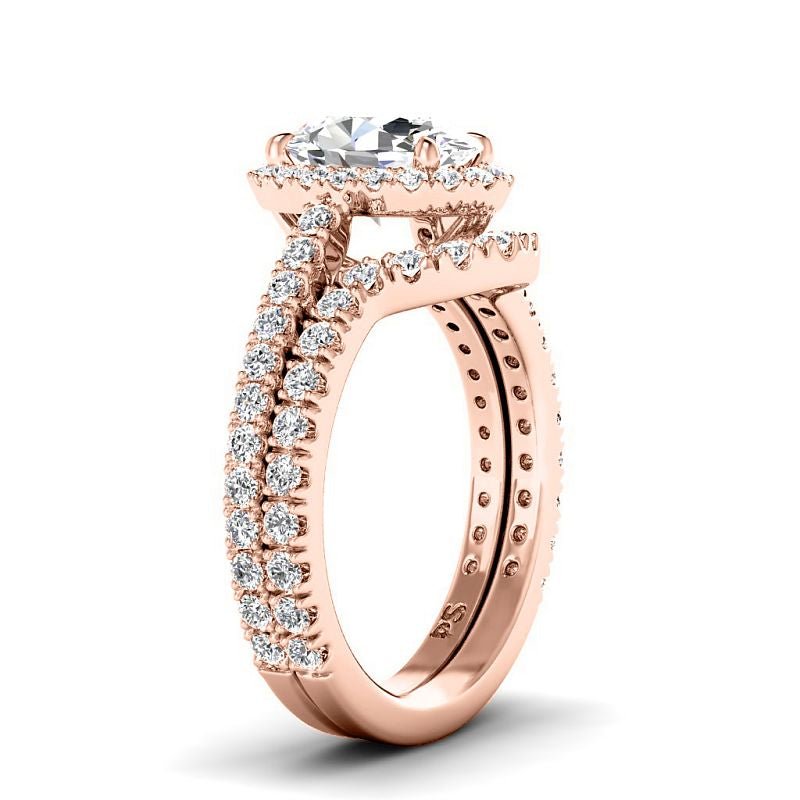 1.30-3.80 CT Round & Oval Cut Lab Grown Diamonds - Bridal Set - Primestyle.com