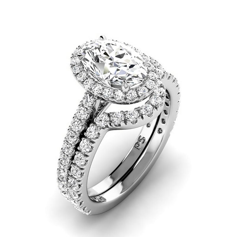 1.30-3.80 CT Round & Oval Cut Lab Grown Diamonds - Bridal Set - Primestyle.com