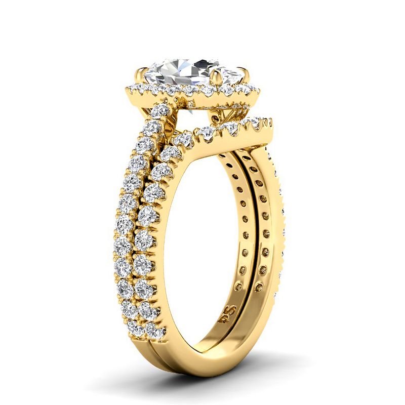 1.30-3.80 CT Round & Oval Cut Lab Grown Diamonds - Bridal Set - Primestyle.com
