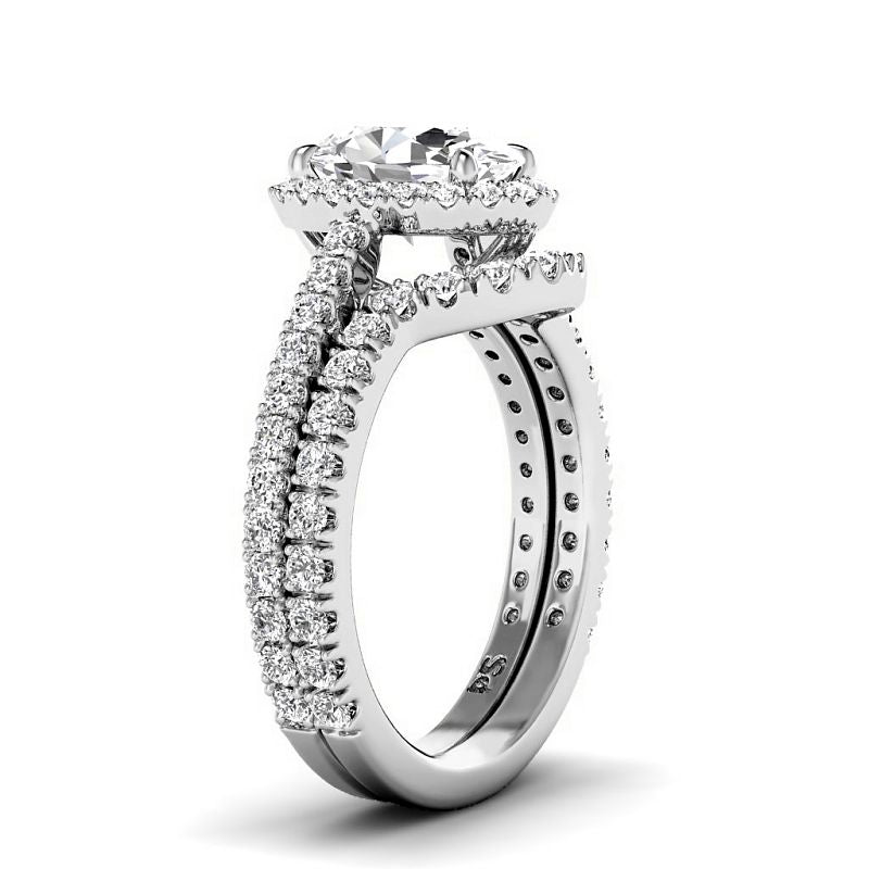 1.30-3.80 CT Round & Oval Cut Lab Grown Diamonds - Bridal Set - Primestyle.com