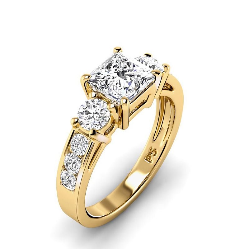 1.30-3.80 CT Round & Princess Cut Lab Grown Diamonds - Engagement Ring - Primestyle.com