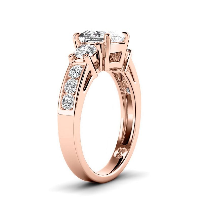 1.30-3.80 CT Round & Princess Cut Lab Grown Diamonds - Engagement Ring - Primestyle.com