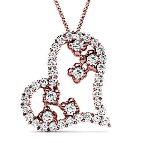 1.30 CT Round Cut Diamonds - Heart Pendant