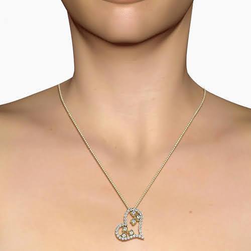 1.30 CT Round Cut Diamonds - Heart Pendant - Primestyle.com