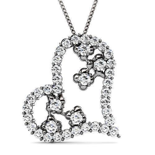 1.30 CT Round Cut Diamonds - Heart Pendant - Primestyle.com