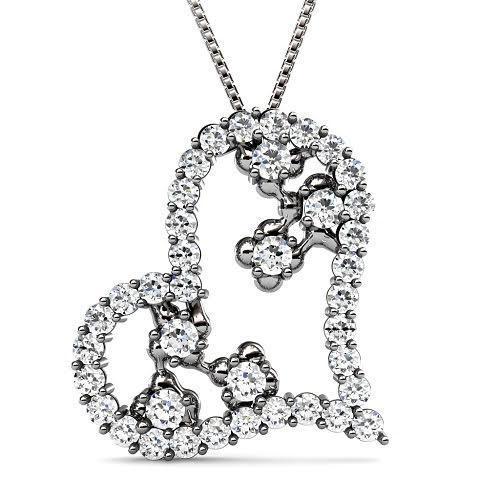 1.30 CT Round Cut Natural Diamonds - Heart Pendants