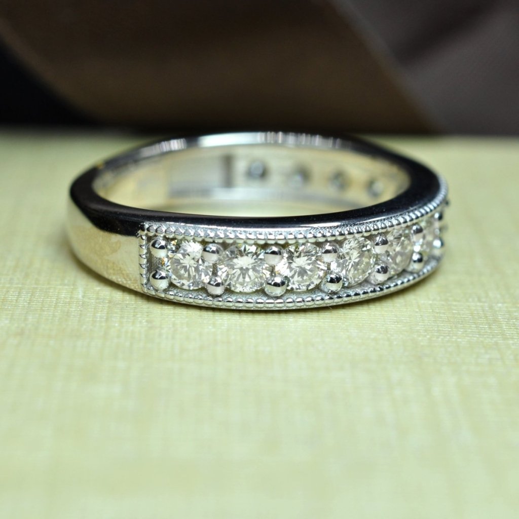 1.30 CT Round Cut Natural Diamonds - Wedding Band
