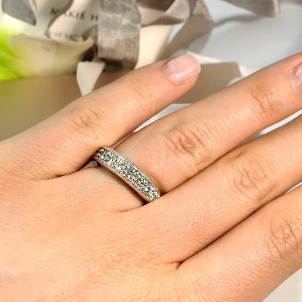 1.30 CT Round Cut Natural Diamonds - Wedding Band