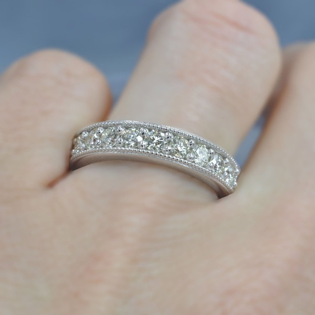 1.30 CT Round Cut Natural Diamonds - Wedding Band
