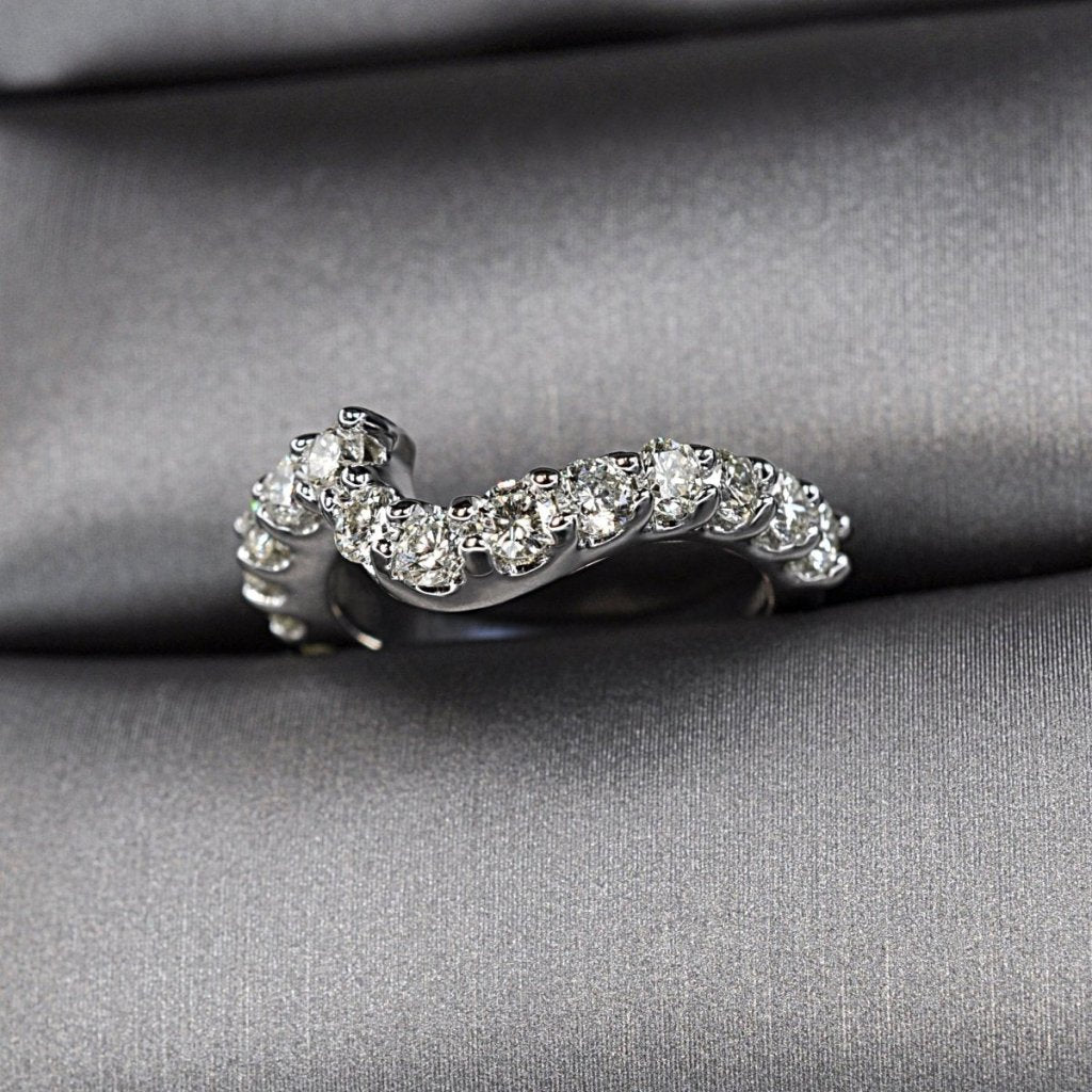 1.30 CT Round Cut Natural Diamonds - Wedding Band