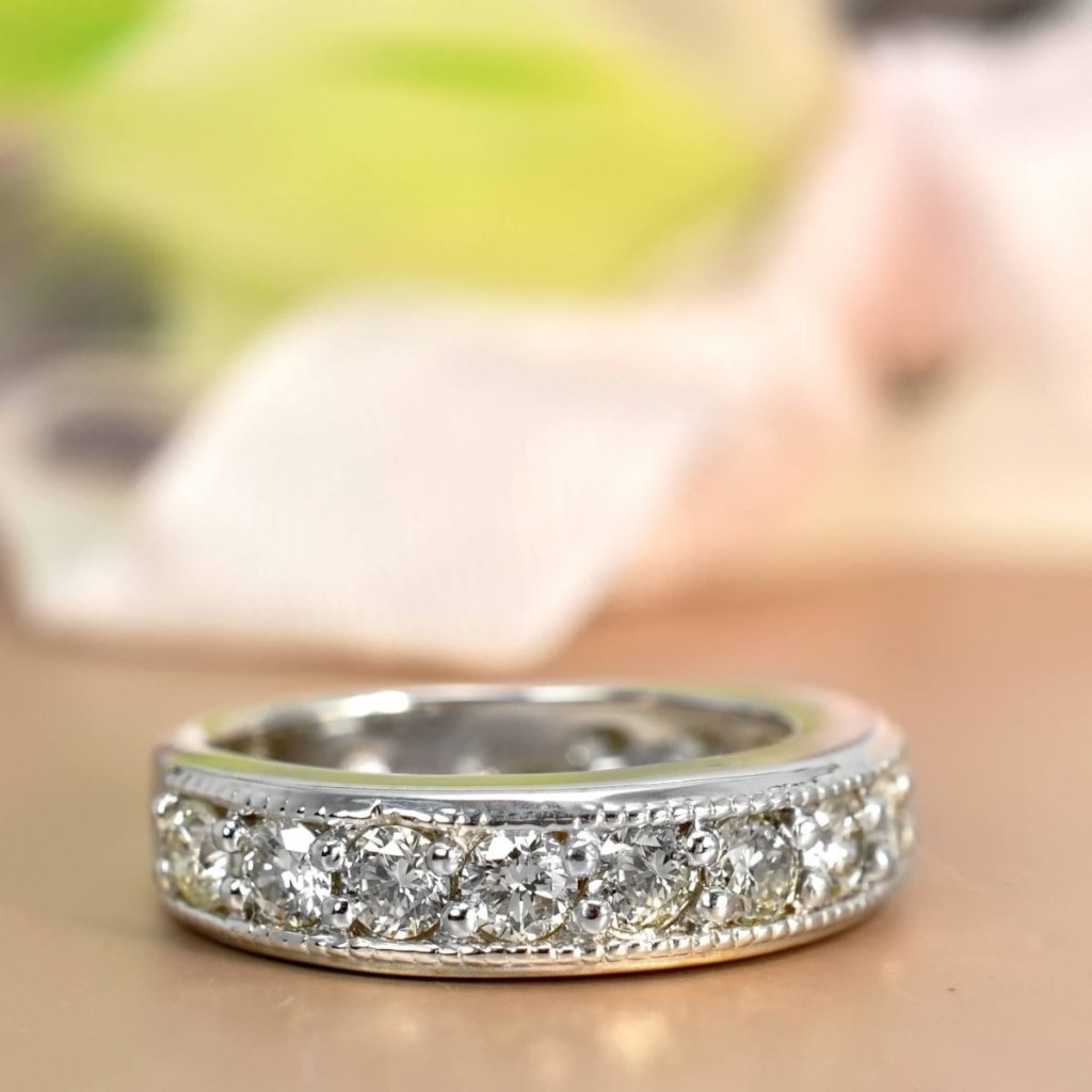 1.30 CT Round Cut Natural Diamonds - Wedding Band - Primestyle.com