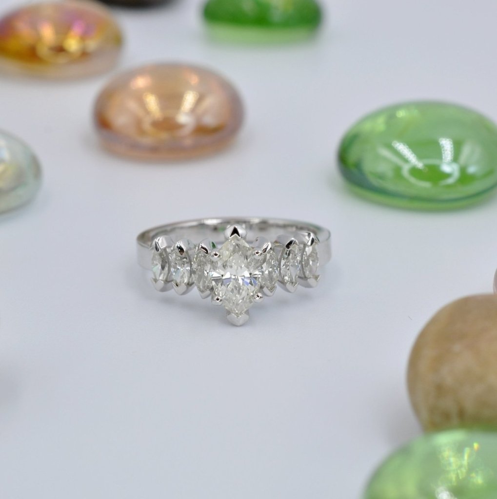 1.35-2.50 CT Marquise Cut Natural Diamonds - Engagement Ring