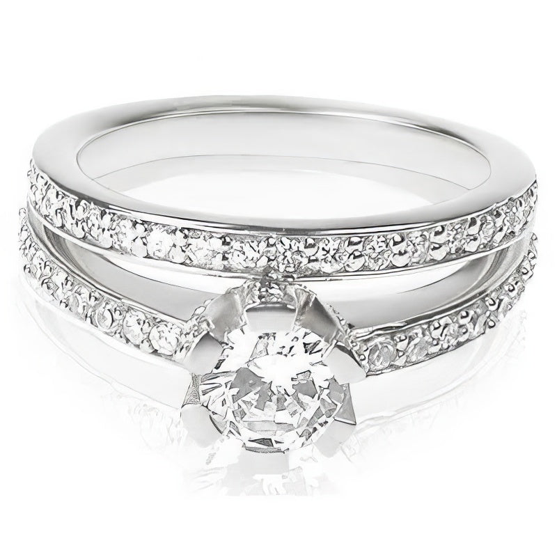 1.35-2.50 CT Round Cut Diamonds - Bridal Set - Primestyle.com