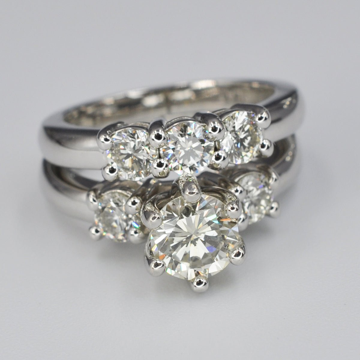 1.35-2.50 CT Round Cut Diamonds - Bridal Set - Primestyle.com