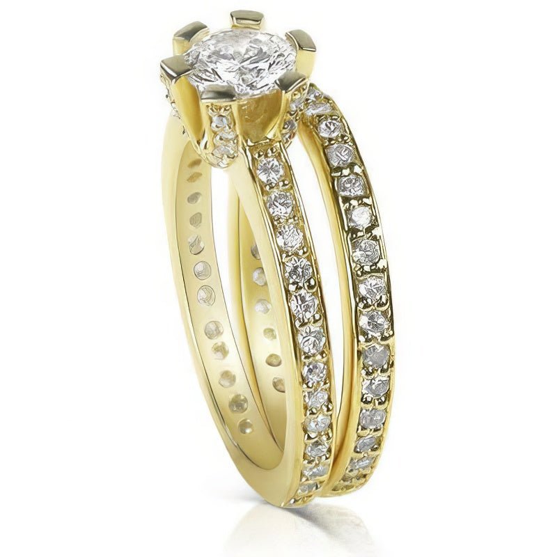 1.35-2.50 CT Round Cut Natural Diamonds - Bridal Set