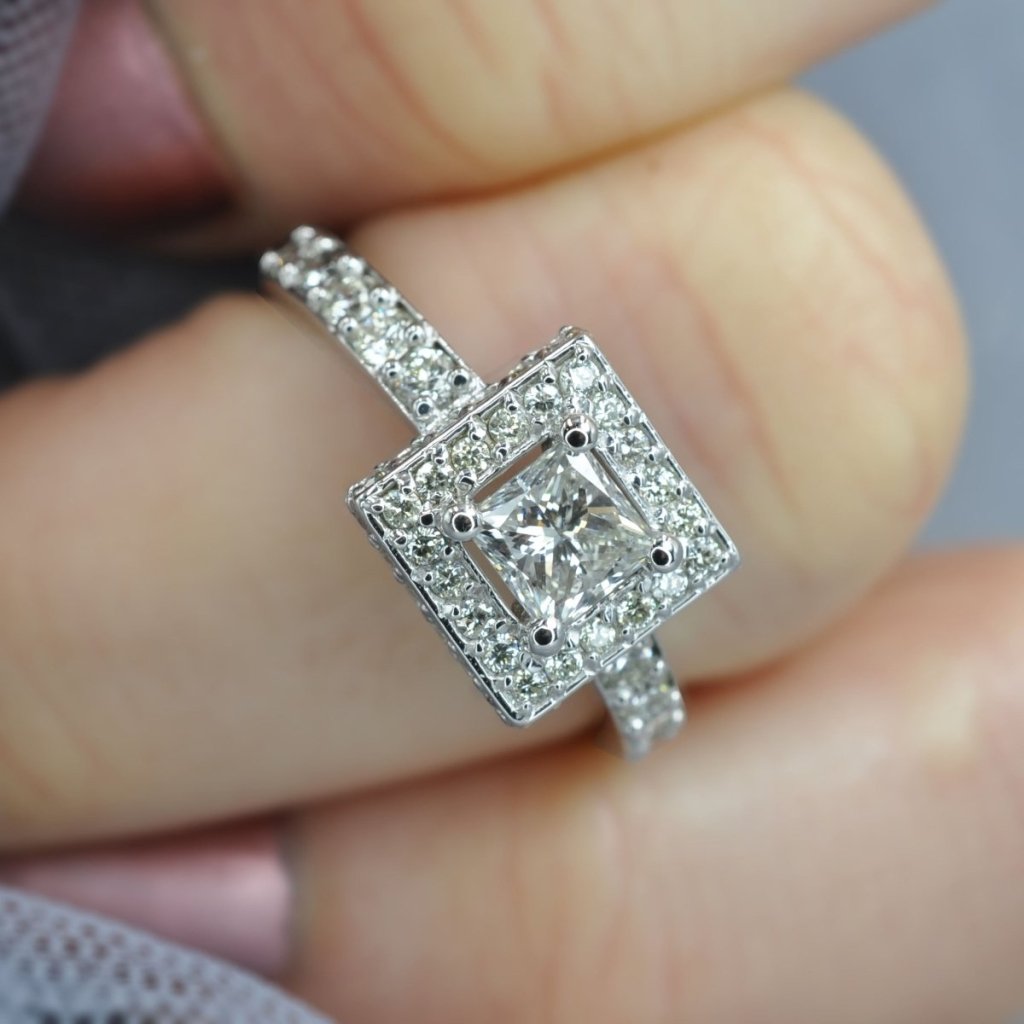 1.35 - 2.50 CT Princess & Round Cut Natural Diamonds - Engagement Ring - Primestyle.com
