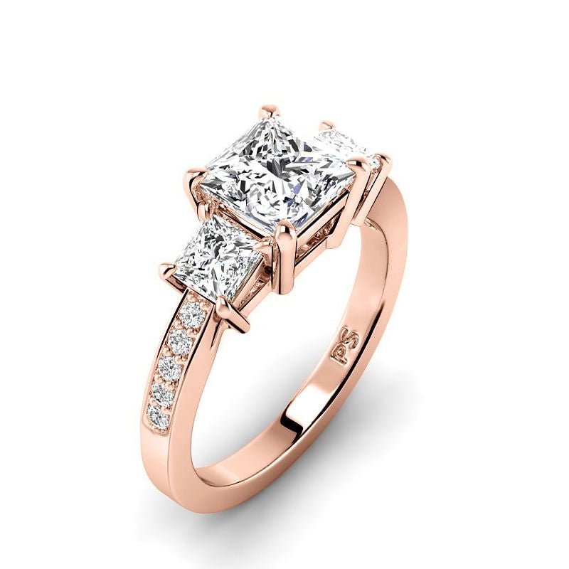 1.35 - 6.85 CT Princess & Round Cut Diamonds - Engagement Ring - Primestyle.com