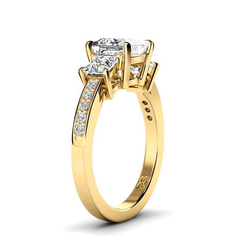 1.35-6.85 CT Princess & Round Cut Diamonds - Engagement Ring