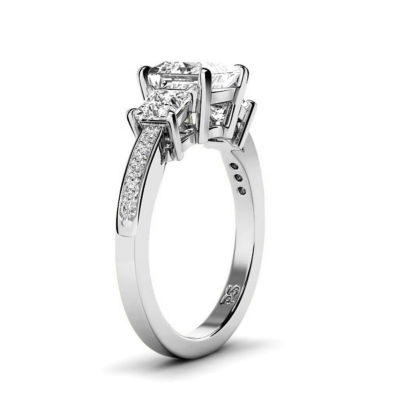 1.35-6.85 CT Princess & Round Cut Diamonds - Engagement Ring